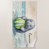 Schattigee Manatee Custom Strandlaken (Voorkant)