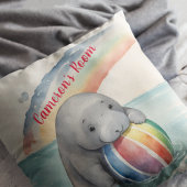 Schattigee Manatee Rainbow gepersonaliseerd Kussen