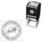 Schattigee Manatee Zee Koe #2 Ronde Naam Retouradr Zelfinktende Stempel (In situ)