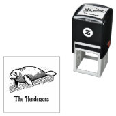 Schattigee Manatee Zee Koe #3 Familienaam Zelfinktende Stempel (In situ)