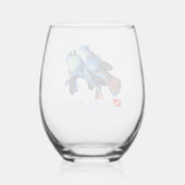 Schattigee mandarijn vis paar uitsparing wijnglas zonder voet (Achterkant)