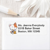 Schattigee Maneki Neko (Lucky Beckoning Cat) Etiket (Insitu)