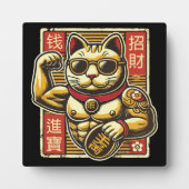 Schattigee  Maneki Neko Lucky Cat, Succes Geld Fotoplaat (Voorkant)