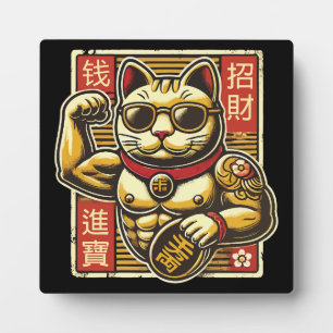 Schattigee  Maneki Neko Lucky Cat, Succes Geld Fotoplaat