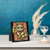 Schattigee  Maneki Neko Lucky Cat, Succes Geld Fotoplaat (Insitu)
