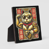 Schattigee  Maneki Neko Lucky Cat, Succes Geld Fotoplaat (Voorkant)