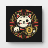 Schattigee  Maneki Neko Lucky Cat, Succes Geld Fotoplaat (Voorkant)