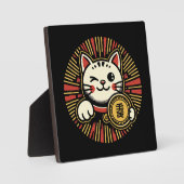 Schattigee  Maneki Neko Lucky Cat, Succes Geld Fotoplaat (Voorkant)
