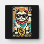 Schattigee Maneki Neko Lucky Cat, Succes Geld Fotoplaat (Voorkant)