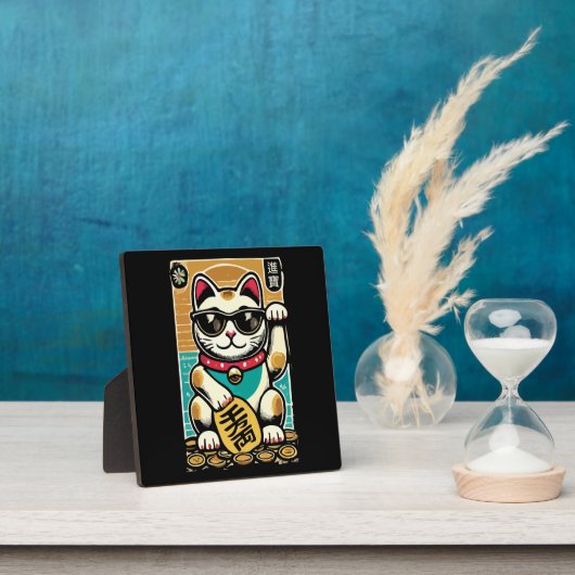 Schattigee  Maneki Neko Lucky Cat, Succes Geld Fotoplaat (Insitu)