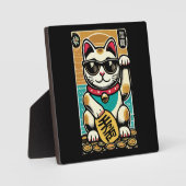 Schattigee  Maneki Neko Lucky Cat, Succes Geld Fotoplaat (Voorkant)