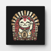 Schattigee  Maneki Neko Lucky Cat, Succes Geld Fotoplaat (Voorkant)