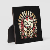 Schattigee Maneki Neko Lucky Cat, Succes Geld Fotoplaat (Voorkant)