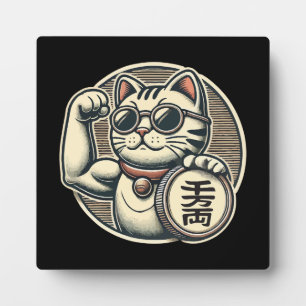 Schattigee  Maneki Neko Lucky Cat, Succes Geld Fotoplaat