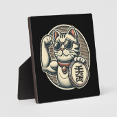 Schattigee  Maneki Neko Lucky Cat, Succes Geld Fotoplaat (Voorkant)