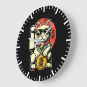 Schattigee  Maneki Neko Lucky Cat, Succes Geld Grote Klok (Hoek)