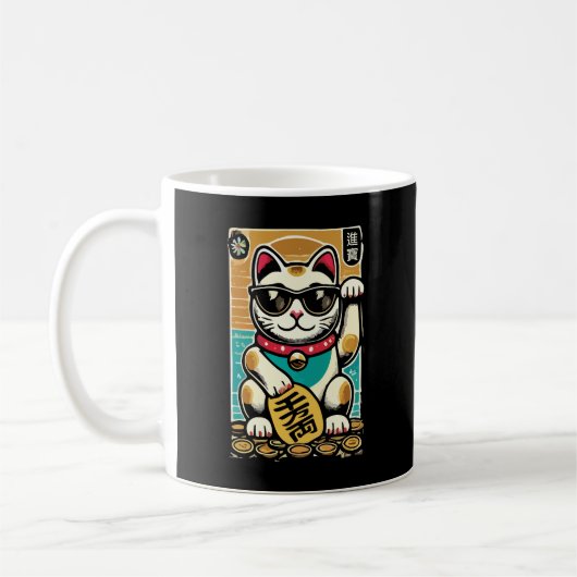 Schattigee  Maneki Neko Lucky Cat, Succes Geld Koffiemok (Links)