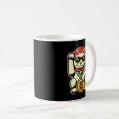 Schattigee  Maneki Neko Lucky Cat, Succes Geld Koffiemok (Voorkant rechts)