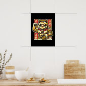 Schattigee  Maneki Neko Lucky Cat, Succes Geld Poster (Keuken)