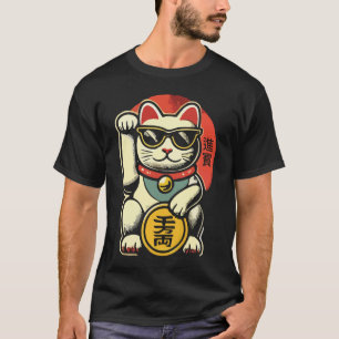 Schattigee  Maneki Neko Lucky Cat, Succes Geld T-shirt
