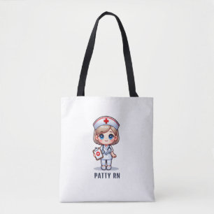 Schattigee manga blonde verpleegster karikatuur ge tote bag