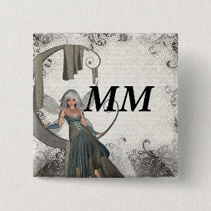 Schattigee manga fee vierkante button 5,1 cm