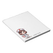 Schattigee Manga Nurse Brunette Brown Eyes Custom Notitieblok (Schuin)
