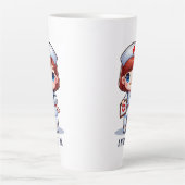 Schattigee Manga Nurse Redhead Blue Eyes Custom Latte Mok (Voorkant)