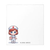 Schattigee Manga Nurse Redhead Blue Eyes Custom Notitieblok (Voorkant)