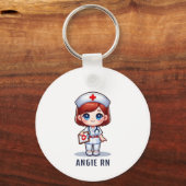 Schattigee manga roodharige verpleegster karikatuu sleutelhanger (Voorkant)