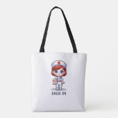 Schattigee manga roodharige verpleegster karikatuu tote bag (Achterkant)