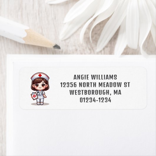 Schattigee Manga Verpleegster Bruin Haar Bruine Og Etiket (Insitu)