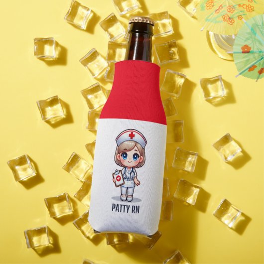 Schattigee Manga Verpleegster met Blond Haar Blauw Flesjeskoeler (Insitu Zomer)