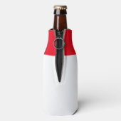 Schattigee Manga Verpleegster met Blond Haar Blauw Flesjeskoeler (Fles Achterkant)