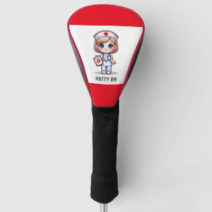 Schattigee Manga Verpleegster met Blond Haar Blauw Golfheadcover