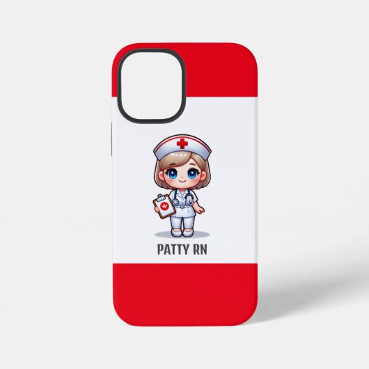 Schattigee Manga Verpleegster met Blond Haar Blauw iPhone Hoesje (Achterkant)