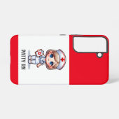 Schattigee Manga Verpleegster met Blond Haar Blauw Samsung Galaxy Hoesje (Achterkant horizontaal)