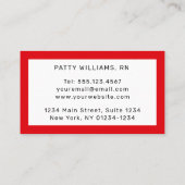 Schattigee Manga Verpleegster met Blond Haar Blauw Visitekaartje (Achterkant)