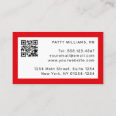 Schattigee Manga Verpleegster met Blond Haar QR Co Visitekaartje (Achterkant)