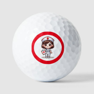 Schattigee Manga Verpleegster met Bruin Haar Bruin Golfballen