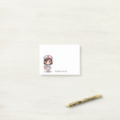 Schattigee Manga Verpleegster met Bruin Haar Bruin Post-it® Notes (Op bureau)