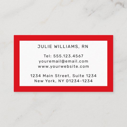 Schattigee Manga Verpleegster met Bruin Haar Bruin Visitekaartje (Achterkant)