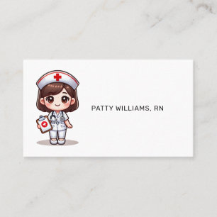 Schattigee Manga Verpleegster met Bruin Haar Bruin Visitekaartje