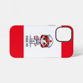 Schattigee Manga Verpleegster met Rood Haar Blauwe iPhone Hoesje (Achterkant horizontaal)