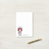 Schattigee Manga Verpleegster Rood Haar Karikatuur Post-it® Notes (Op bureau)