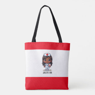 Schattigee Manga Zwart Verpleegster Rood Haar En O Tote Bag