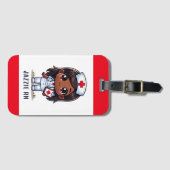 Schattigee Manga Zwarte Verpleegster Bruin Haar en Bagagelabel (Voorkant (horizontaal))