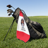 Schattigee Manga Zwarte Verpleegster Bruin Haar en Golfhanddoek (Groen)