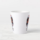 Schattigee Manga Zwarte Verpleegster Bruin Haar en Latte Mok (Voorkant)