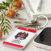 Schattigee Manga Zwarte Verpleegster Bruin Haar en Sleutelhanger (Voorkant Rechts)